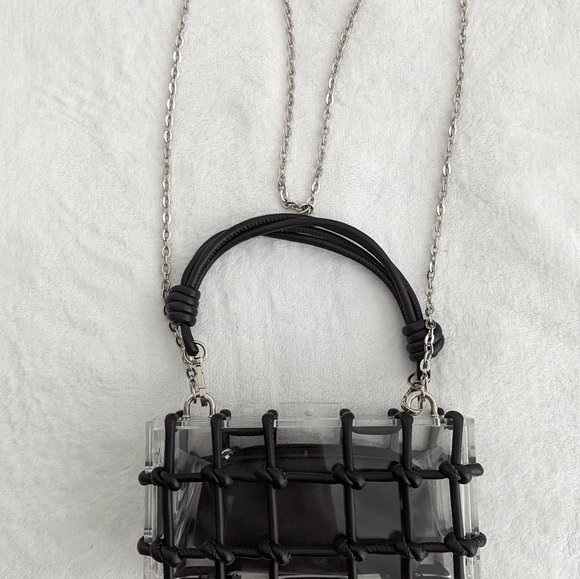 Transparent Black Lined Clutch Bag - Picture 5 of 5